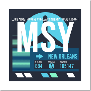 New Orleans (MSY) Airport // Sunset Baggage Tag Posters and Art